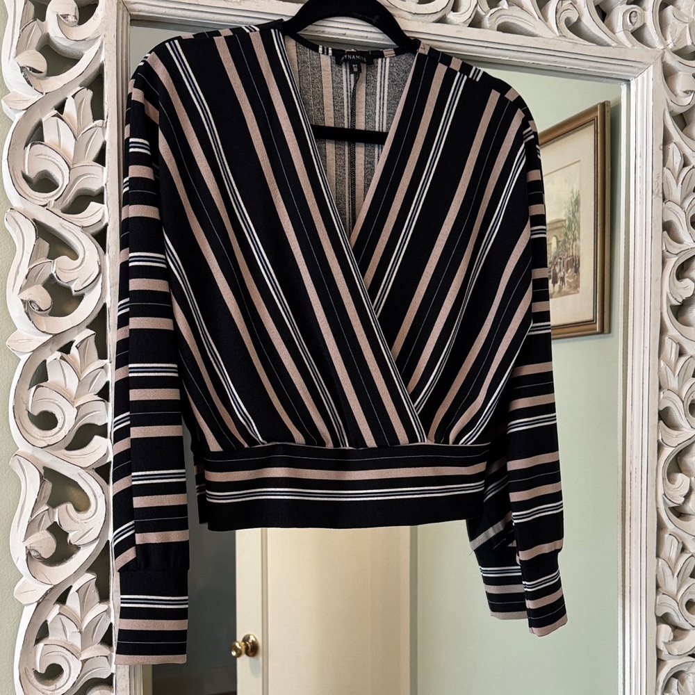 Striped crop blouse
